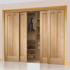 Bespoke Thruslide Novara Oak 2 Panel 4 Door Wardrobe and Frame Kit