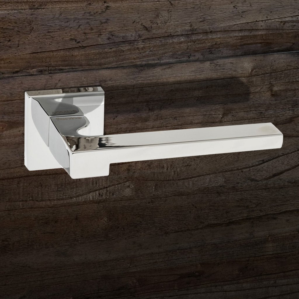 Ginevra Forme Designer Lever on Minimal Square Rose - Polished Chrome
