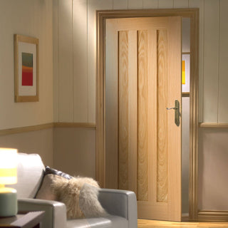 Image: idaho oak 3 solid panel door 