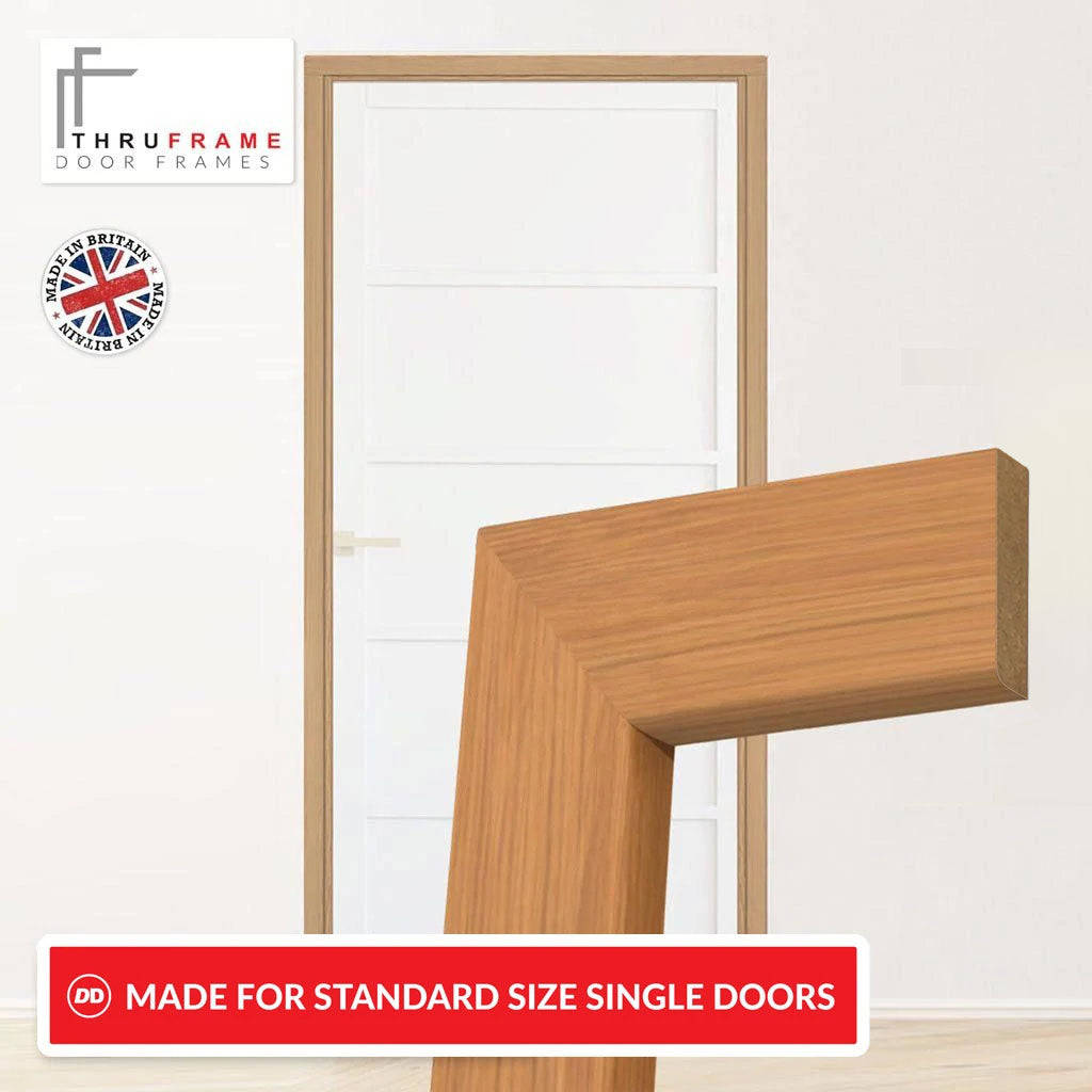 Made to Size Single Interior Prefinished Oak Veneered Frame and Simple Architrave Set