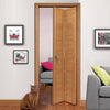 J B Kind Oak Contemporary Mistral Flush Bifold Door - Decorative Groove - Prefinished