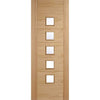 Five Folding Doors & Frame Kit - Carini 5 Pane Oak 3+2 - Clear Glass - Prefinished