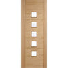 Three Folding Doors & Frame Kit - Carini 5 Pane Oak 3+0 - Clear Glass - Prefinished