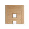 Three Folding Doors & Frame Kit - Carini 5 Pane Oak 2+1 - Clear Glass - Prefinished