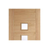 Five Folding Doors & Frame Kit - Carini 5 Pane Oak 3+2 - Clear Glass - Prefinished