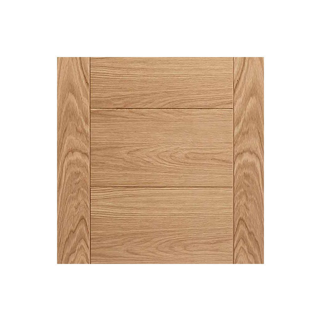 Bespoke Thruslide Carini 7 Panel Oak Flush Door - 2 Sliding Doors and Frame Kit - Prefinished