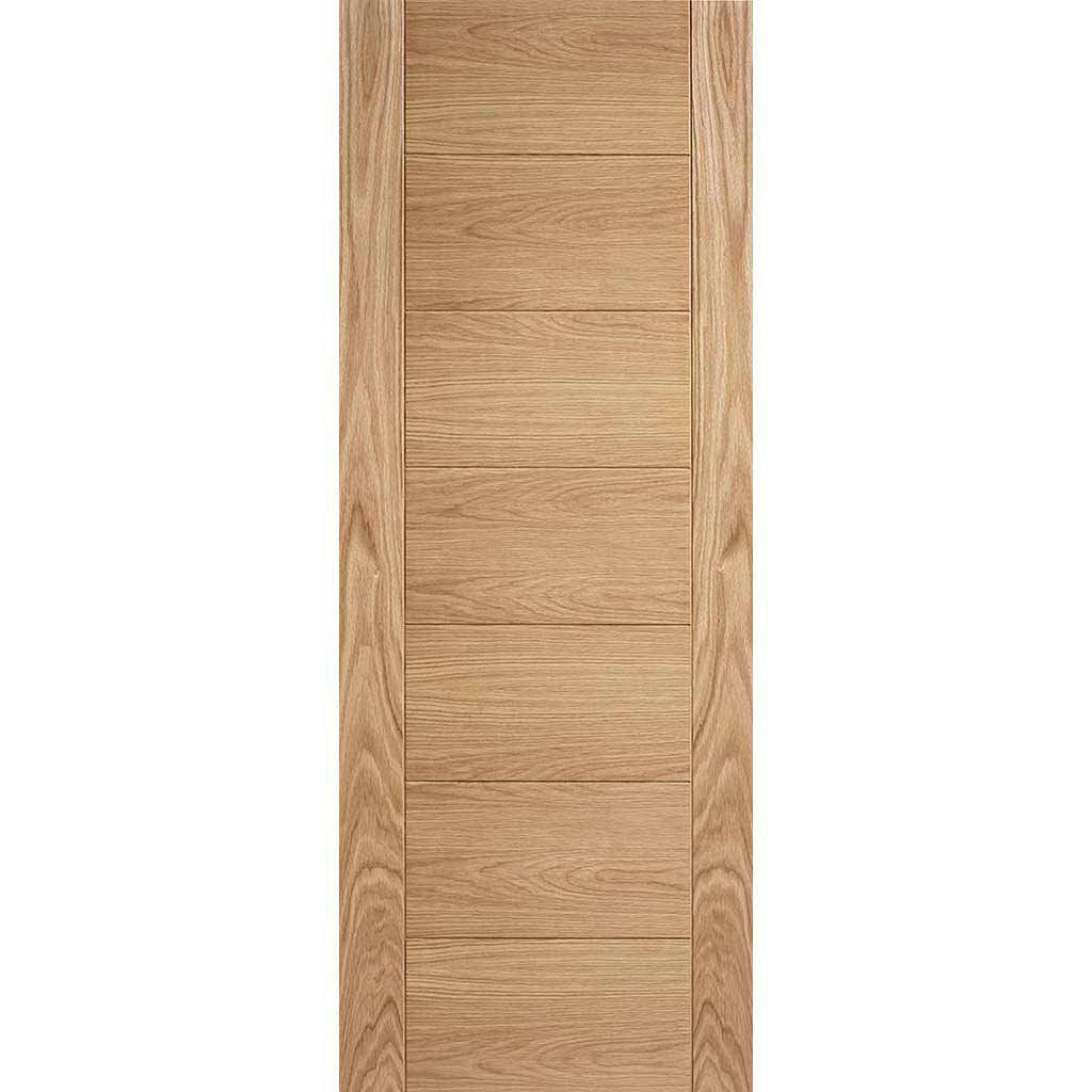 Four Folding Doors & Frame Kit - Carini 7 Panel Flush Oak 3+1 - Prefinished