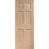 Four Folding Doors & Frame Kit - Colonial Oak 6 Panel 2+2 - No Raised Mouldings - Unfinished