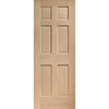 Bespoke Colonial Oak 6 Panel Single Pocket Door Detail - No Raised Mouldings