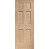 Bespoke Colonial Oak 6 Panel Single Frameless Pocket Door Detail - No Raised Mouldings