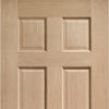 Colonial 6 Panel Oak Veneer Staffetta Quad Telescopic Pocket Doors - No Raised Moulding