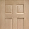 Colonial 6 Panel Oak Veneer Staffetta Twin Telescopic Pocket Doors - No Raised Moulding
