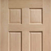 Bespoke Colonial Oak 6 Panel Single Frameless Pocket Door Detail - No Raised Mouldings