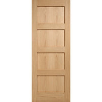 Contemporary Oak 4 Panel Single Evokit Pocket Door Detail - Prefinished