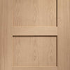 Single Sliding Door & Track - 4 Panel Shaker Oak Solid Door - Unfinished