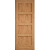 LPD Joinery Bespoke Contemporary 4P Oak Fire Door - 1/2 Hour Fire Rated