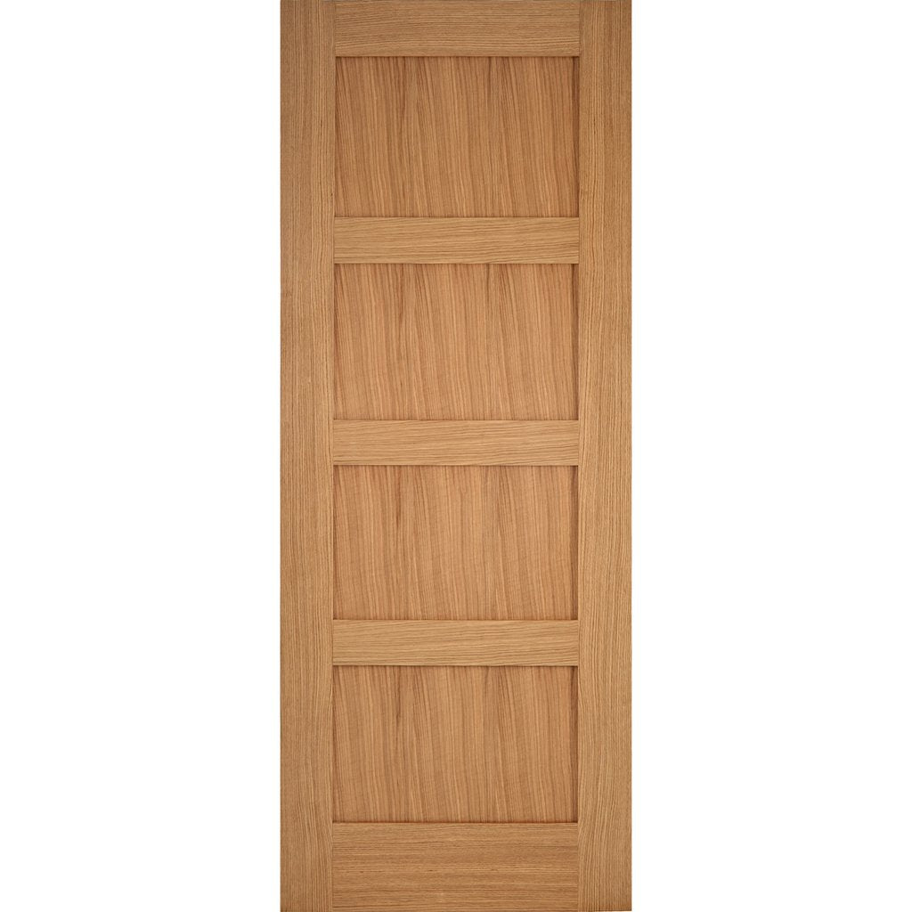 LPD Joinery Bespoke Contemporary 4P Oak Fire Door - 1/2 Hour Fire Rated