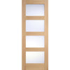 Contemporary Oak Single Evokit Pocket Door - Frosted Glass - Prefinished