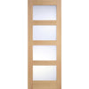 Room Divider - Contemporary Oak Door Frosted Glass Prefinished Door with Single Side
