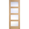 ThruEasi Room Divider - Contemporary Oak Door Frosted Glass Prefinished Door with Single Side