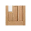 Two Sliding Doors and Frame Kit - Coventry Contemporary Oak Door - Clear Glass - Unfinished