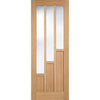 Two Sliding Doors and Frame Kit - Coventry Contemporary Oak Door - Clear Glass - Unfinished