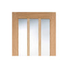 Five Folding Doors & Frame Kit - Coventry Contemporary Oak 3+2 - Clear Glass