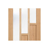 Coventry Oak 6 Panel Single Evokit Pocket Door Detail - Clear Glass - Prefinished