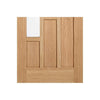 Coventry Oak 6 Panel Single Evokit Pocket Door Detail - Clear Glass - Prefinished