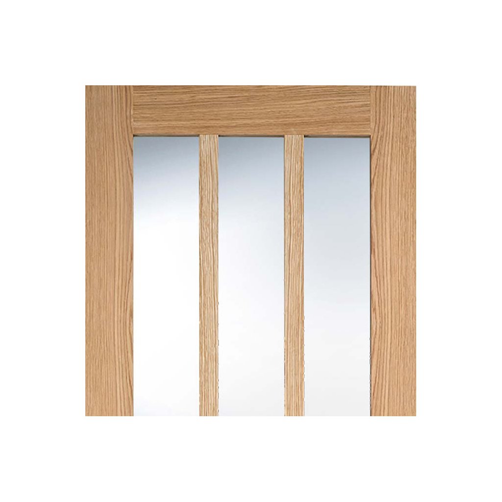 Coventry Oak Door Pair - Clear Glass - Prefinished