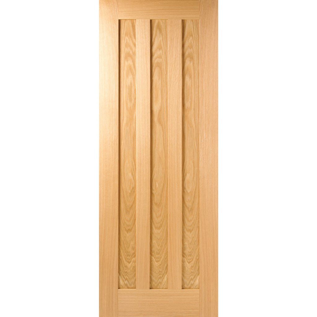 FD30 Fire Door, Idaho Oak 3 Panel Door - 1/2 Hour Fire Rated - Prefinished