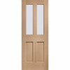 Two Sliding Doors and Frame Kit - Malton Oak Door - Bevelled Clear Glass - Unfinished