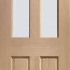 Bespoke Thrufold Malton Oak Glazed Folding 3+3 Door - No Raised Mouldings