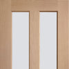 Bespoke Thrufold Malton Oak Glazed Folding 3+3 Door - No Raised Mouldings