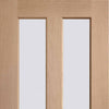 Three Sliding Doors and Frame Kit - Malton Oak Door - Bevelled Clear Glass - Prefinished