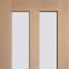 Bespoke Malton Oak Door - No Raised Mouldings - Clear Glass - 1/2 Hour Fire Rated