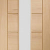 Bespoke Thruslide Palermo Oak 1 Pane Glazed - 4 Sliding Doors and Frame Kit