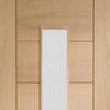 Bespoke Palermo Oak 1L Glazed Single Frameless Pocket Door Detail