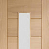 Bespoke Palermo Oak 1L Glazed Double Frameless Pocket Door Detail