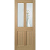 Single Sliding Door & Track - Richmond White Oak Door - No Raised Mouldings - Bevelled Clear Glass - Unfinished