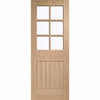 Bespoke Thruslide Suffolk Oak 6 Pane Glazed - 2 Sliding Doors and Frame Kit - Prefinished