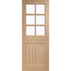 Oak interior door with elegant bevelled glass