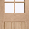 Bespoke Thruslide Suffolk Oak 6 Pane Glazed - 4 Sliding Doors and Frame Kit - Prefinished