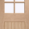 Bespoke Thruslide Surface Suffolk Oak 6 Pane Glazed - Sliding Door and Track Kit - Prefinished