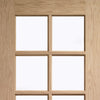 Oak interior door with elegant bevelled glass