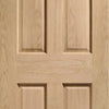 Door and Frame Kit - Victorian Oak 4 Panel Door - No Raised Mouldings - Prefinished
