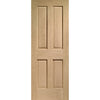 Victorian Oak 4 Panel Single Evokit Pocket Door - No Raised Moulding - Prefinished