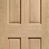 Victorian Oak 4 Panel Single Evokit Pocket Door Detail - No Raised Moulding - Prefinished