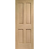 Simpli Door Set - Victorian Oak 4 Panel Door - No Raised Mouldings - Prefinished