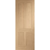 Sirius Tubular Stainless Steel Sliding Track & Victorian Oak 4 Panel Door - No Raised Mouldings - Prefinished